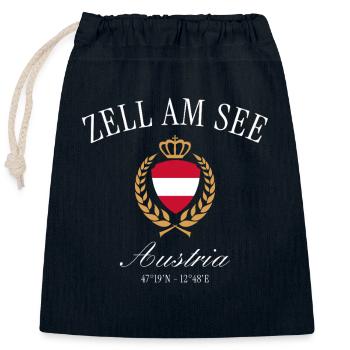 Zell am See Österreich Wappen Krone Reise Souvenir - Verschließbarer Geschenkbeutel aus Baumwolle (25x30cm) - Navy - Vorne
