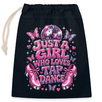 Fille qui aime les claquettes Danseuse de claquettes - Sac cadeau en coton avec cordon (25 x 30 cm) - bleu marine - Devant