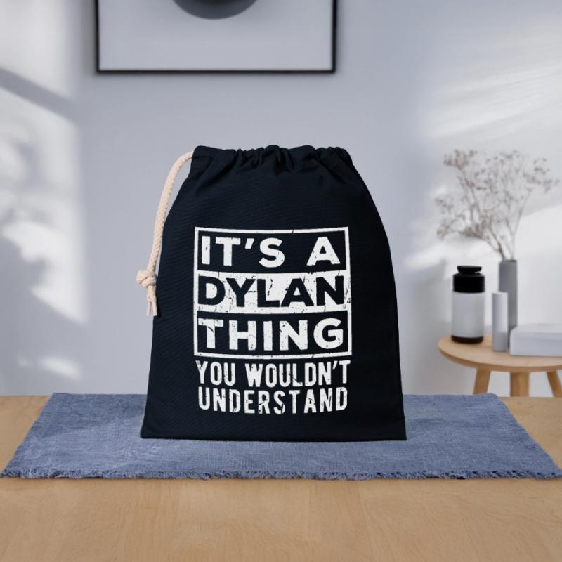 C’est une chose de Dylan que tu ne comprendrais pas Sac cadeau en coton avec cordon (25 x 30 cm)
