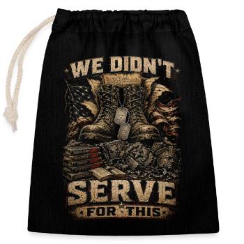 Veterans Day for Democrats - Closable cotton gift bag (25x30cm) - black - Front