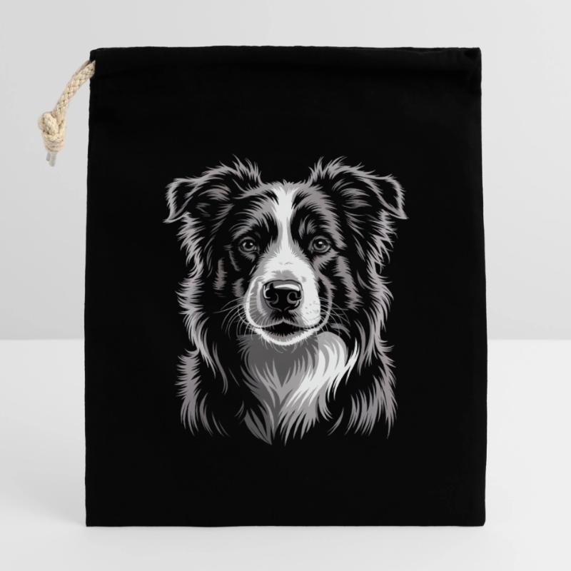 Boder Collie Verschließbarer Geschenkbeutel aus Baumwolle (25x30cm)