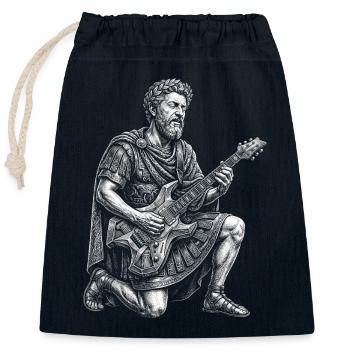 Marcus Aurelius joue de la guitare - Sac cadeau en coton avec cordon (25 x 30 cm) - bleu marine - Devant