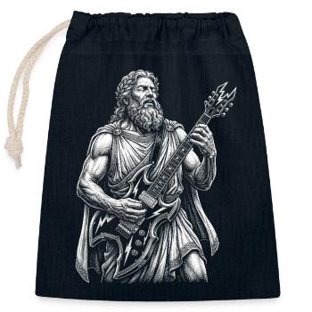 Zeus joue de la guitare - Sac cadeau en coton avec cordon (25 x 30 cm) - bleu marine - Devant