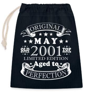 Insigne limité de mai 2001 - Sac cadeau en coton avec cordon (25 x 30 cm) - bleu marine - Devant