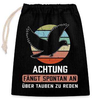 Taubenflüsterer brieftaubenzucht Taubenzüchter - Verschließbarer Geschenkbeutel aus Baumwolle (25x30cm) - Schwarz - Vorne