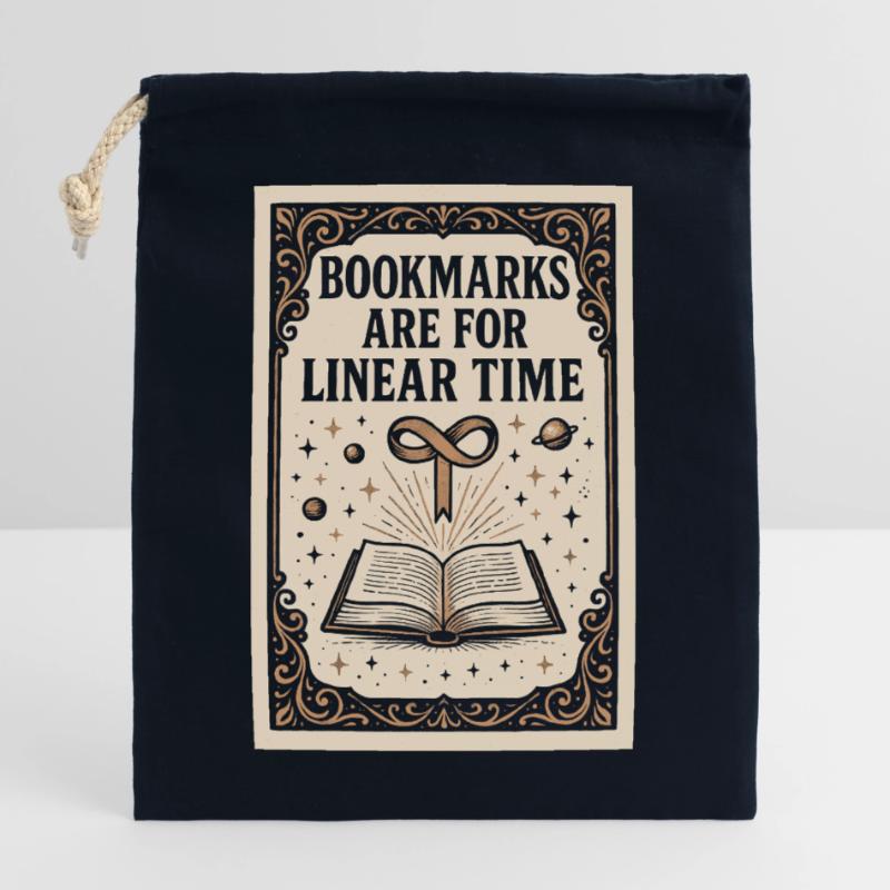 Linear Time Bookmarks | Sci-Fi Book Closable cotton gift bag (25x30cm)