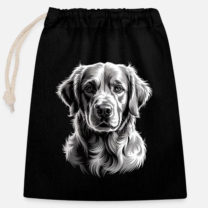 Labrador - Verschließbarer Geschenkbeutel aus Baumwolle (25x30cm) - Schwarz
