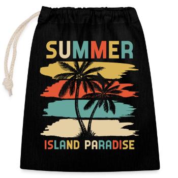 Fièvre du voyage au Paradis de l’Île d’Été - Sac cadeau en coton avec cordon (25 x 30 cm) - noir - Devant