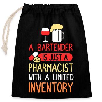 Barkeeper Kellner bartender Barmann - Verschließbarer Geschenkbeutel aus Baumwolle (25x30cm) - Schwarz - Vorne