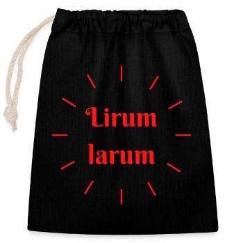 Lirumlarum Sonne - Wortschätze, vergessene Wörter - Verschließbarer Geschenkbeutel aus Baumwolle (25x30cm) - Schwarz - Vorne