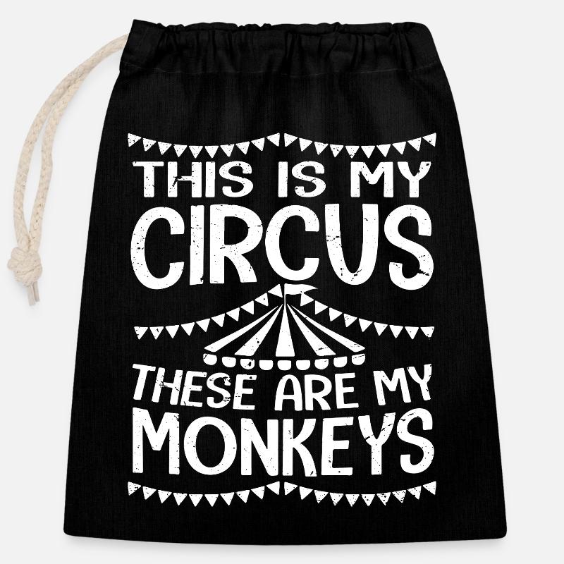 this is my circus these are my monkeys - Closable cotton gift bag (25x30cm) - black
