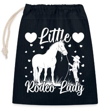 Rodeo Horse Riding Little Rodeo Lady Cowboy - Closable cotton gift bag (25x30cm) - navy - Front