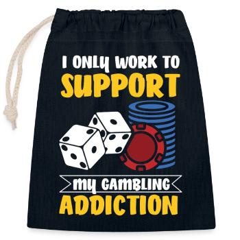 Casino poker card game gambling - Closable cotton gift bag (25x30cm) - navy - Front