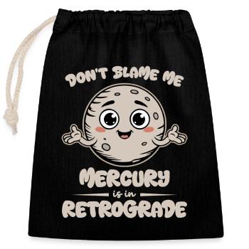 T-shirt Mercure Rétrograde Cute Moon - Sac cadeau en coton avec cordon (25 x 30 cm) - noir - Devant