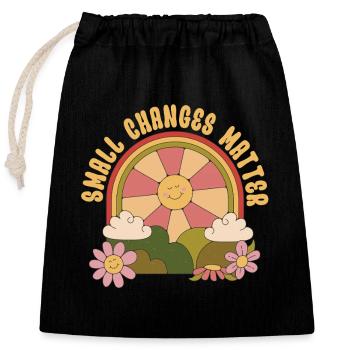 Ecologist Ecology Small Changes Matter - Closable cotton gift bag (25x30cm) - black - Front