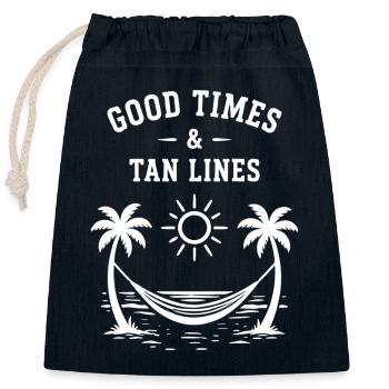Good Times and Tan Lines Beach Vacation Summer - Closable cotton gift bag (25x30cm) - navy - Front