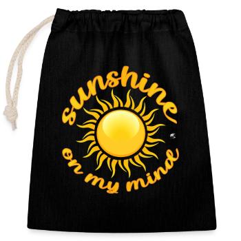 Illustration du Soleil d’Or avec inscription - Sac cadeau en coton avec cordon (25 x 30 cm) - noir - Devant