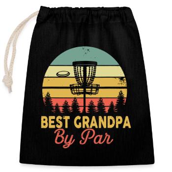 Bester Opa nach Par Disc Golf Tee - Verschließbarer Geschenkbeutel aus Baumwolle (25x30cm) - Schwarz - Vorne