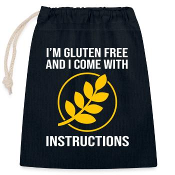 Gluten Free Gluten - Closable cotton gift bag (25x30cm) - navy - Front