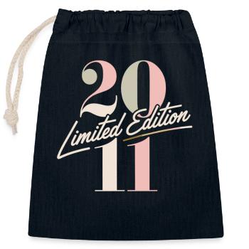 Limited Edition 2011 Geburtstag - Verschließbarer Geschenkbeutel aus Baumwolle (25x30cm) - Navy - Vorne