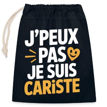 T-Shirt Humour Cariste Chariot Élévateur Gerbeur - Sac cadeau en coton avec cordon (25 x 30 cm) - bleu marine - Devant
