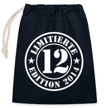 12. Geburtstag Junge Mädchen - Verschließbarer Geschenkbeutel aus Baumwolle (25x30cm) - Navy - Vorne