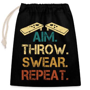 T-shirt Vis, Throw Wear, Repeat - Sac cadeau en coton avec cordon (25 x 30 cm) - noir - Devant