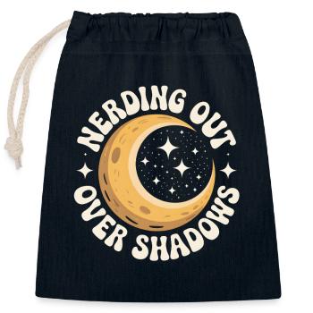Shadow Nerd | Solar eclipse - Closable cotton gift bag (25x30cm) - navy - Front