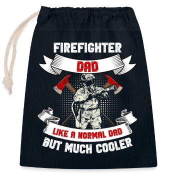 Cool Firefighter Dad - Closable cotton gift bag (25x30cm) - navy - Front