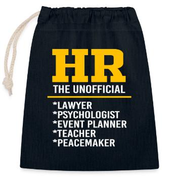 HR Manager - Closable cotton gift bag (25x30cm) - navy - Front