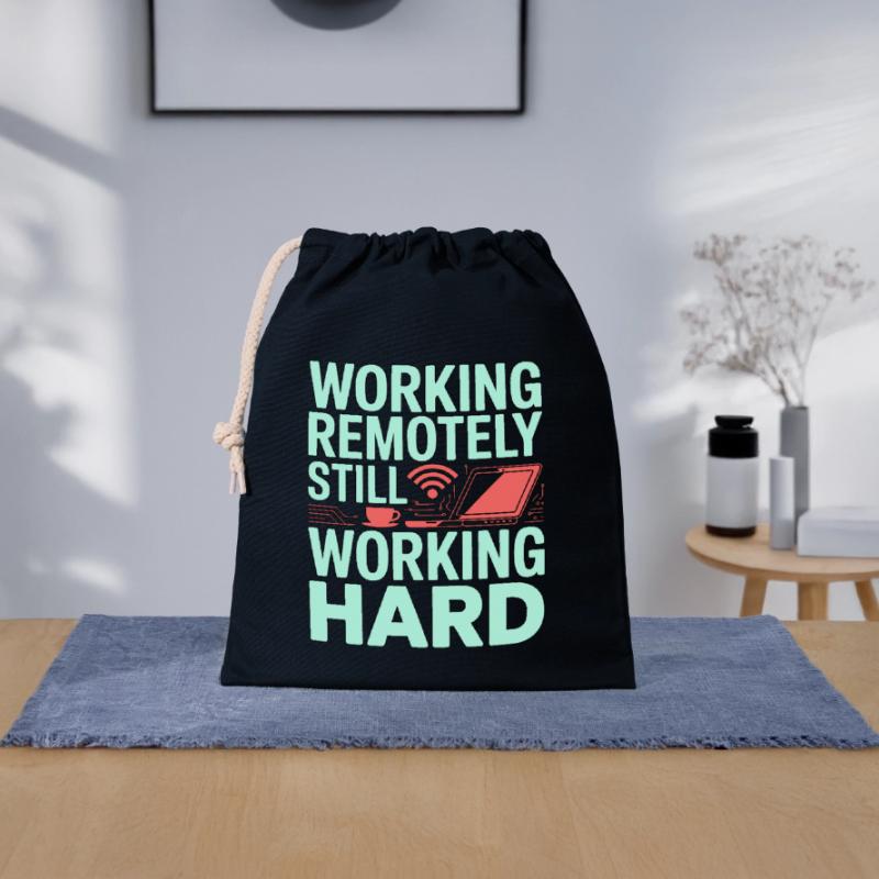 Remote Developer Working Remotely Web Programmer Verschließbarer Geschenkbeutel aus Baumwolle (25x30cm)