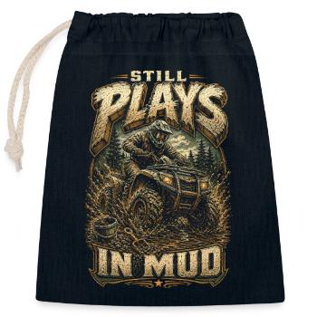 ATV Quad Biking Quad Quad Riders - Sac cadeau en coton avec cordon (25 x 30 cm) - bleu marine - Devant