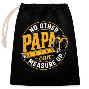 Logo du ruban à mesurer du papa – Pas d’égal - Sac cadeau en coton avec cordon (25 x 30 cm) - noir - Devant