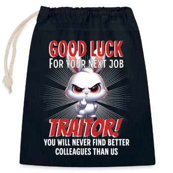 Drôle d’adieu collègue - Sac cadeau en coton avec cordon (25 x 30 cm) - bleu marine - Devant
