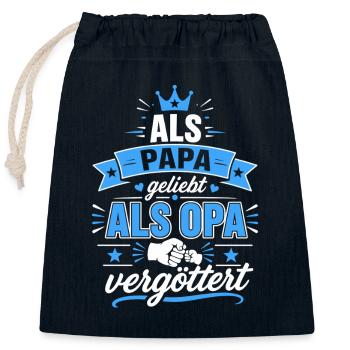 Papa liebt Opa - Familienliebe - Verschließbarer Geschenkbeutel aus Baumwolle (25x30cm) - Navy - Vorne
