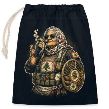 Libanon Libanese - Verschließbarer Geschenkbeutel aus Baumwolle (25x30cm) - Navy - Vorne