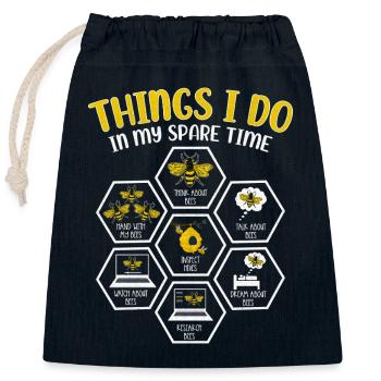 Bee Leisure: My Leisure Activities Beekeeper - Closable cotton gift bag (25x30cm) - navy - Front