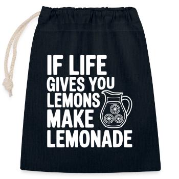 Si la vie te donne des citrons, fais de la limonade - Sac cadeau en coton avec cordon (25 x 30 cm) - bleu marine - Devant