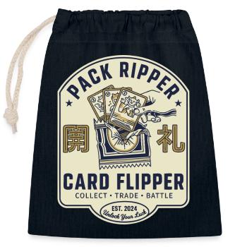 Pack Ripper Card Flipper Collect Trade Battle Crew - Closable cotton gift bag (25x30cm) - navy - Front