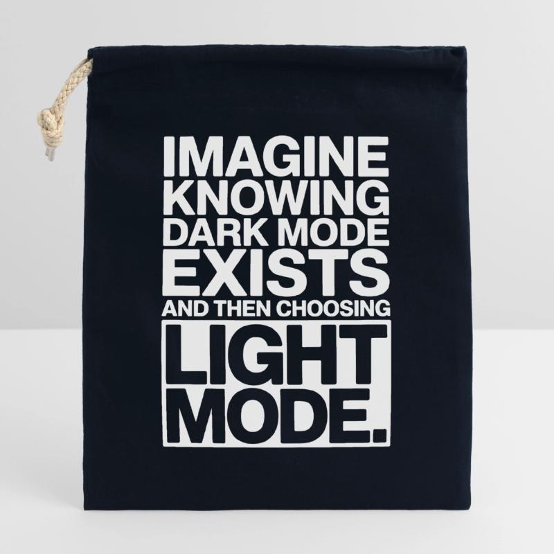 Le mode sombre existe Programmeur IT Nerd Coder Office Sac cadeau en coton avec cordon (25 x 30 cm)