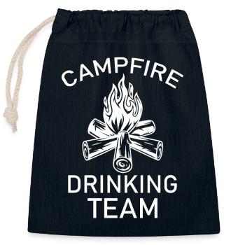 Campfire Drinking Team Retro Outdoors Weekend Gift - Closable cotton gift bag (25x30cm) - navy - Front