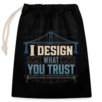 Bridge Engineer Civil Engineering - Closable cotton gift bag (25x30cm) - black - Front