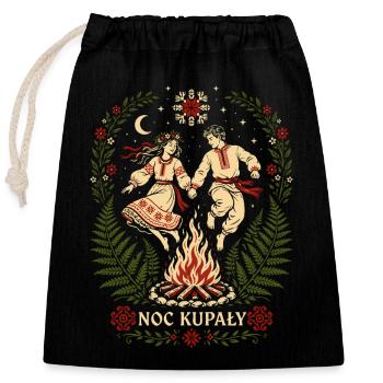Noc Kupaly Dance - Closable cotton gift bag (25x30cm) - black - Front