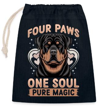 Rottweiler Rottweiler Rottie Race de chien - Sac cadeau en coton avec cordon (25 x 30 cm) - bleu marine - Devant