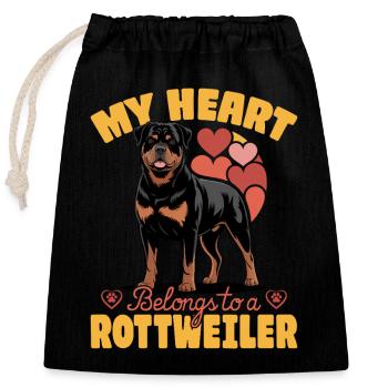 Rottweiler Rottweiler Rottie Race de chien - Sac cadeau en coton avec cordon (25 x 30 cm) - noir - Devant