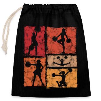 Cheer Squad Cheerleader Sport Vintage Style - Closable cotton gift bag (25x30cm) - black - Front