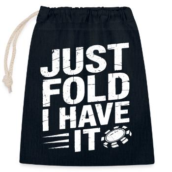 plie-toi juste, je l’ai - Sac cadeau en coton avec cordon (25 x 30 cm) - bleu marine - Devant