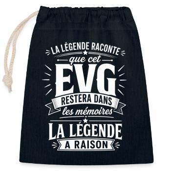 EVG Mémorable - La Légende a Raison - Sac cadeau en coton avec cordon (25 x 30 cm) - bleu marine - Devant