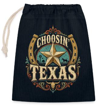 Texas Choice Vintage Emblem - Closable cotton gift bag (25x30cm) - navy - Front