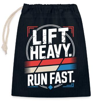 Entraînement Lourd Course Rapide Salle de sport Entraînement Fitness - Sac cadeau en coton avec cordon (25 x 30 cm) - bleu marine - Devant